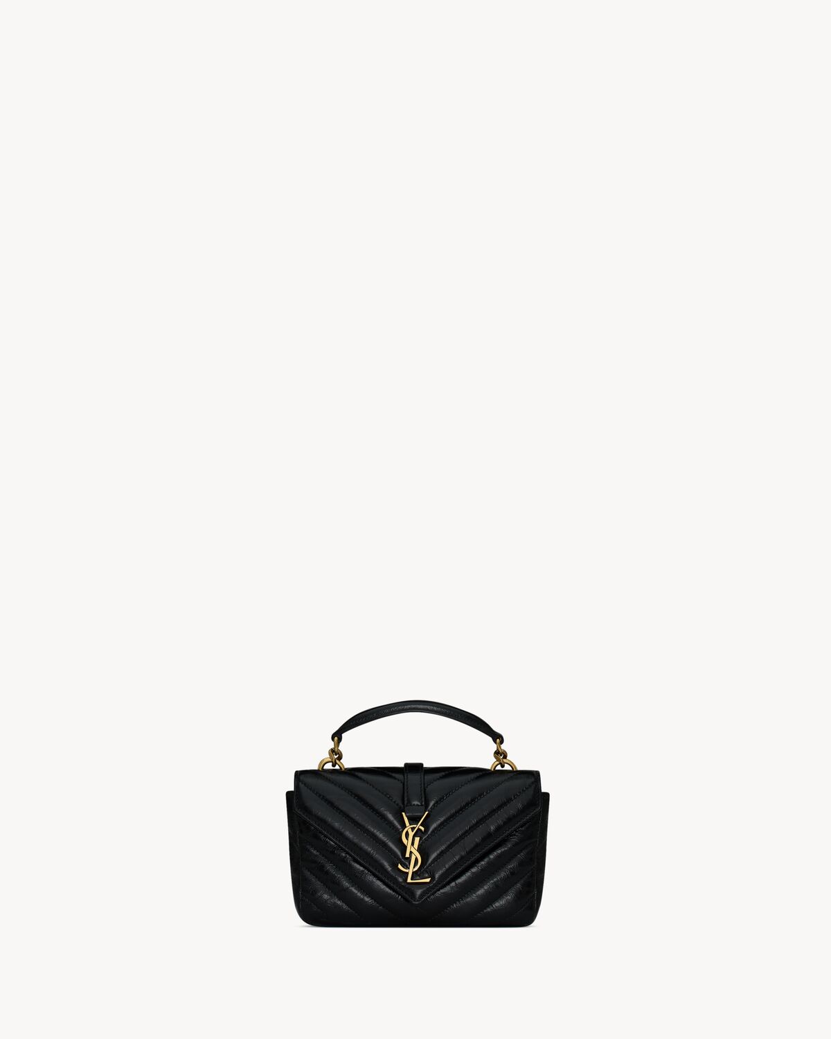 YSL College Mini Chain Bag in Shiny Crackled Leather - Image 7
